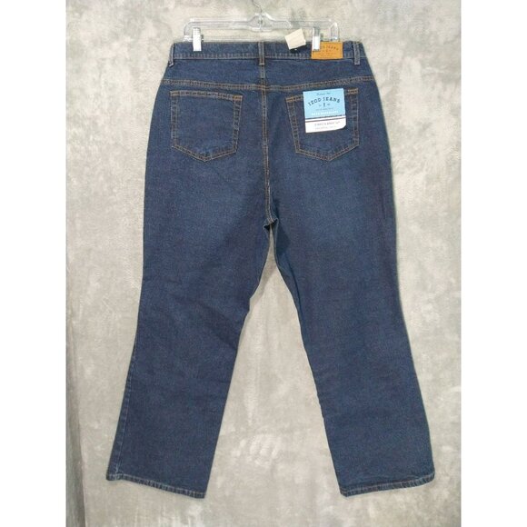 IZOD Jeans Womens 16W Blue Denim Stretch Boot Cut Straight Leg Dark Sandblast - Picture 2 of 9